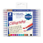 STAEDTLER DOUBLE ENDED CALLIGRAPHY PEN 12 COLOUR SET-3005 TB12