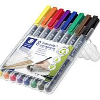 STAEDTLER LUMOCOLOUR PERMANENT FINE SET OF 8-318 WP8