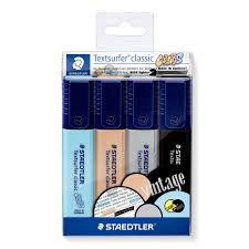 STAEDTLER TEXTSURFER CLASSIC HIGHLIGHTER PASTEL&VINTAGE SET OF 4-364 CWP4