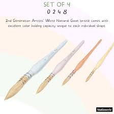 ST BRUSH WHITE GOAT HAIR MOP BRUSH SET OF 4
