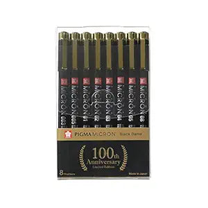 Sakura Pigma Micron Black Barrel Anniversary Edition Fineliners (Set of 8)
