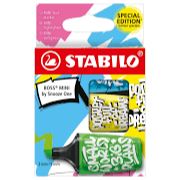 Stabilo Highlighter Boss Mini Set Of 3 Green/Yellow/Blue