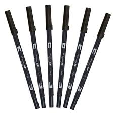 Tombow mono abt water based duel brush pen set of 6