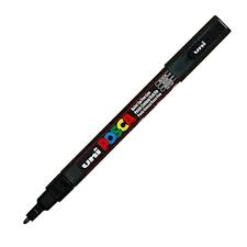 UNI CHALK MARKER BLACK PC 3M