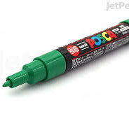 UNI CHALK MARKER GREEN PC 1M