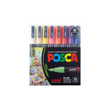 UNI POSCA MARKER SET OF 16 PC-3M
