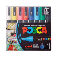UNI  POSCA  MARKER   SET OF 8 PC-5M