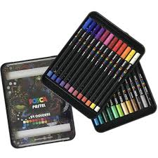 UNI POSCA PASTEL PENCIL COLOURS SET OF 24