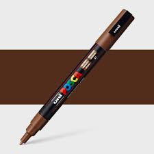 UNI CHALK MARKER BROWN PC 3M
