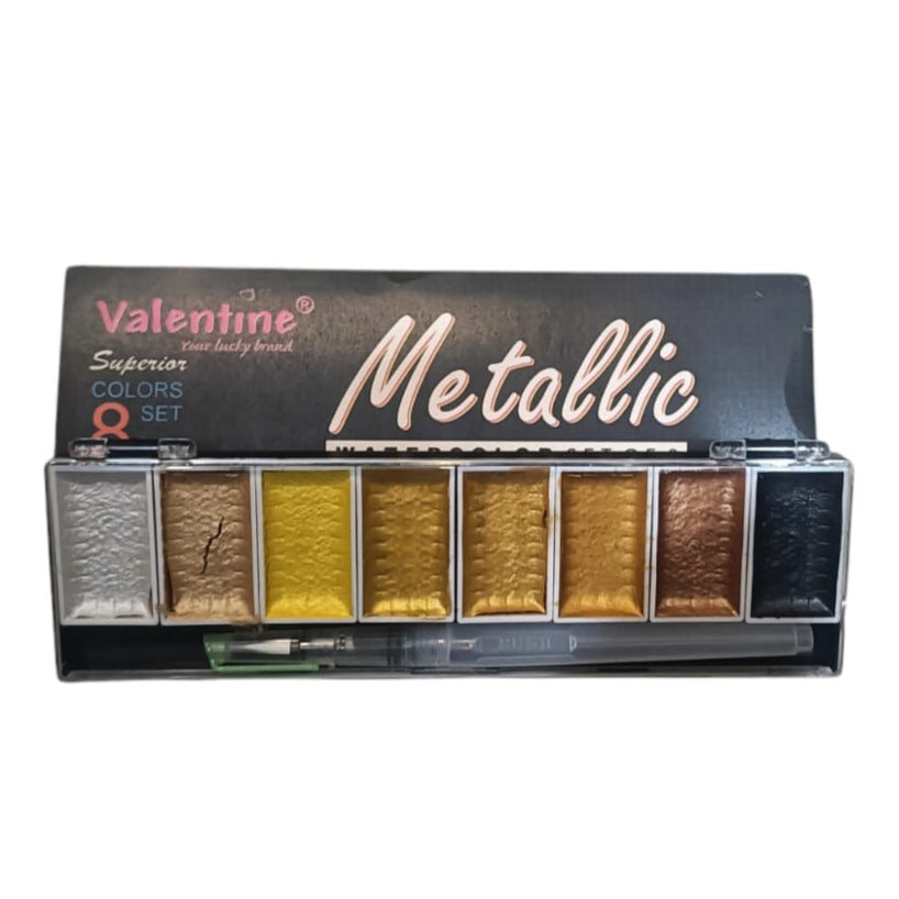 VALENTINE METALLIC WATERCOLOR SET OF 8