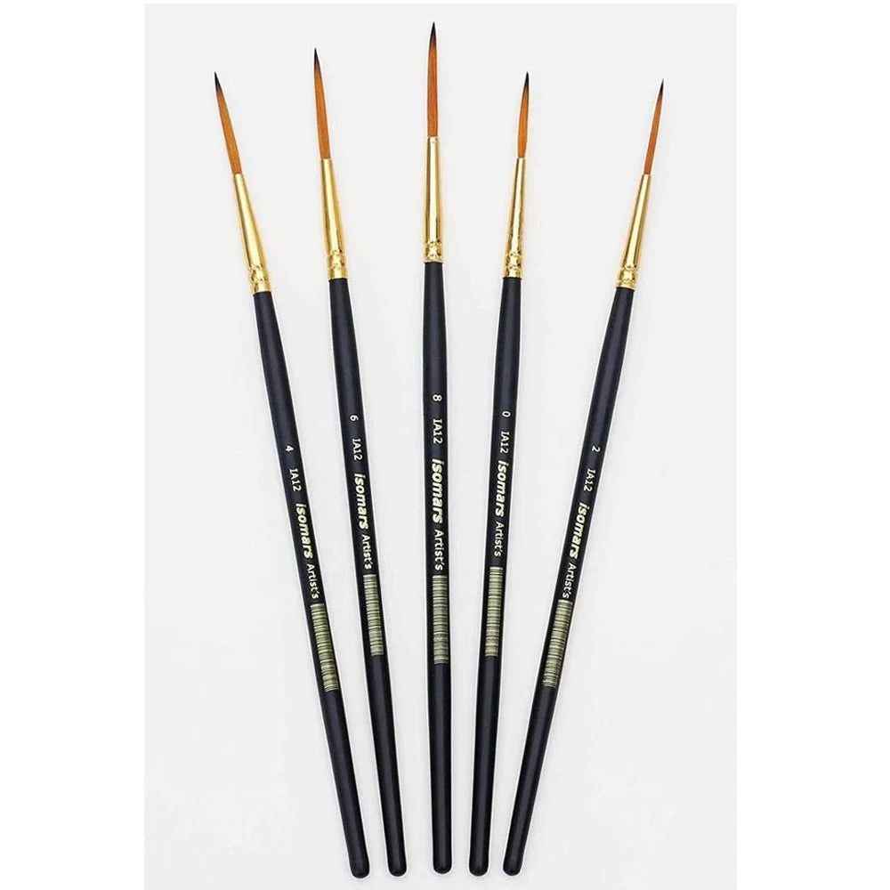Isomars Artist Paint Brush Long Hair Liner Set (Set of 5) SKU MLHR5