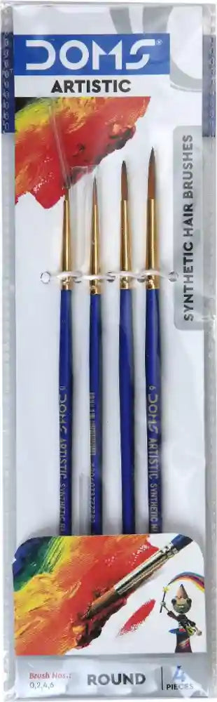 DOMS Synthetic Hair Paint Brush Set of 4