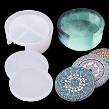 ARTPARK SILICON MOULD 4 ROUND COSTER WITH HOLDER SET 00532