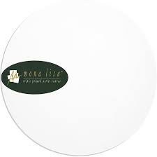 MONA LISA ROUND STRETCHED CANVAS WHITE 4"