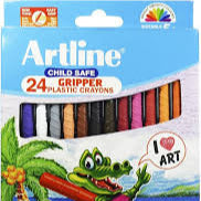 ARTLINE GRIPPER PLASTIC CRAYONS PACK OF 24
