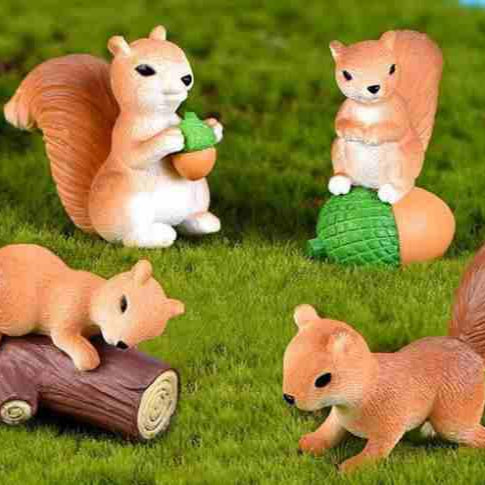 Artpark Miniature 4 Brown Squirrels set APM56
