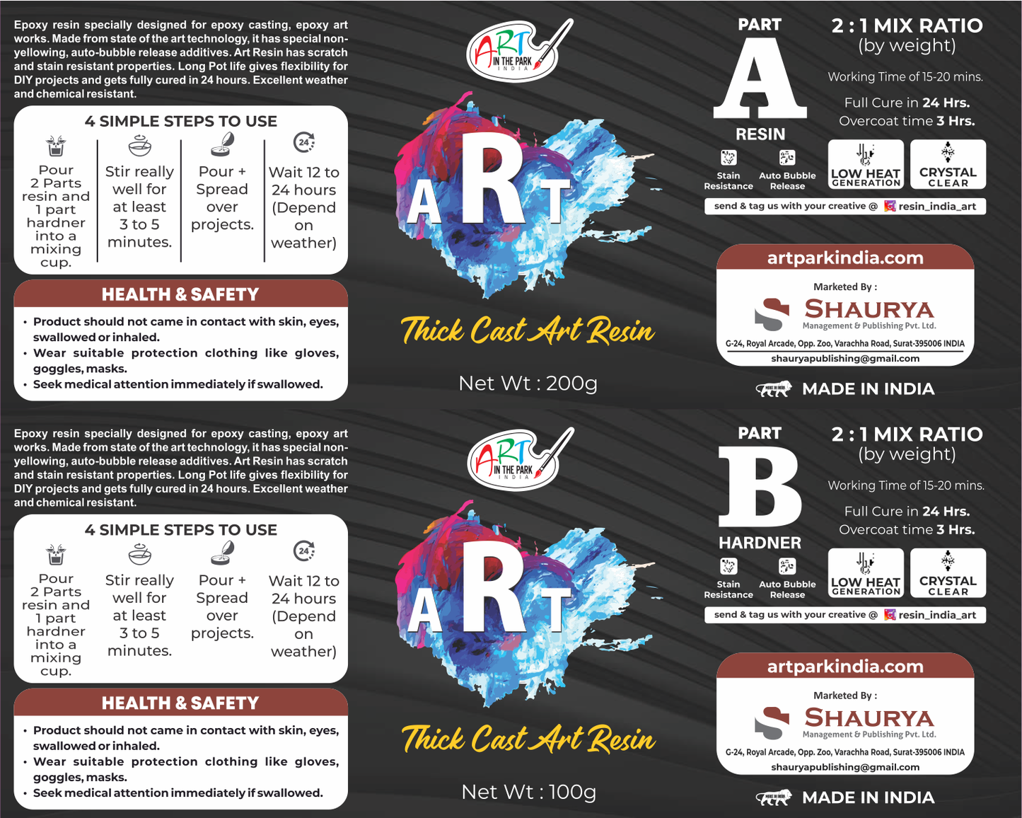 Artpark Epoxy Thick Cast Resin 300gram