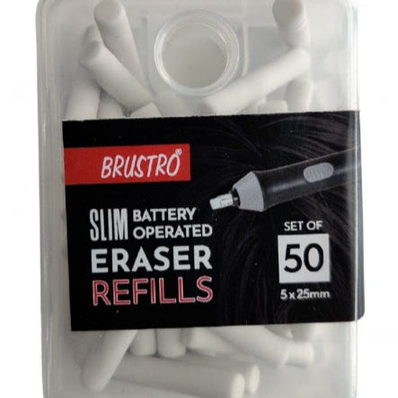 BRUSTRO SLIM BATTERY OPERATED ERASER REFILL PACK OF 50