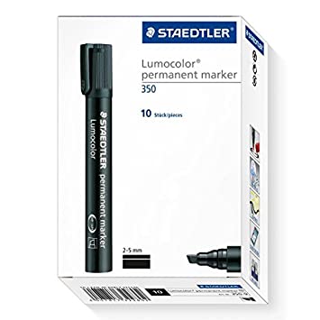 STAEDTLER LUMOCOLOUR PERMANENT MARKER CHISEL TIP BLACK-350 09