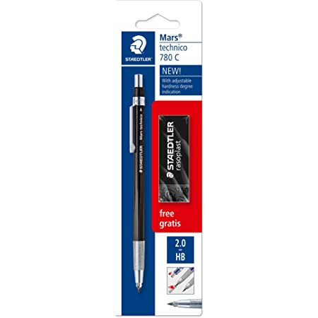 STAEDTLER MECHANICAL PENCIL WITH ERASER 2MM-780C BKP6