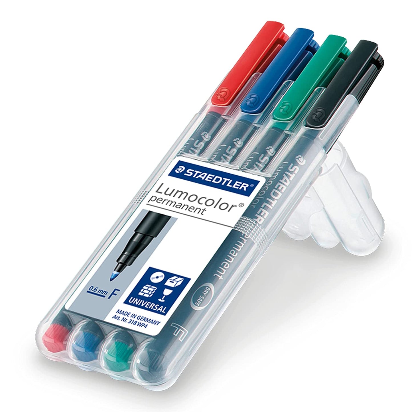 STAEDTLER LUMOCOLOUR PERMANENT FINE SET OF 4-318 WP4