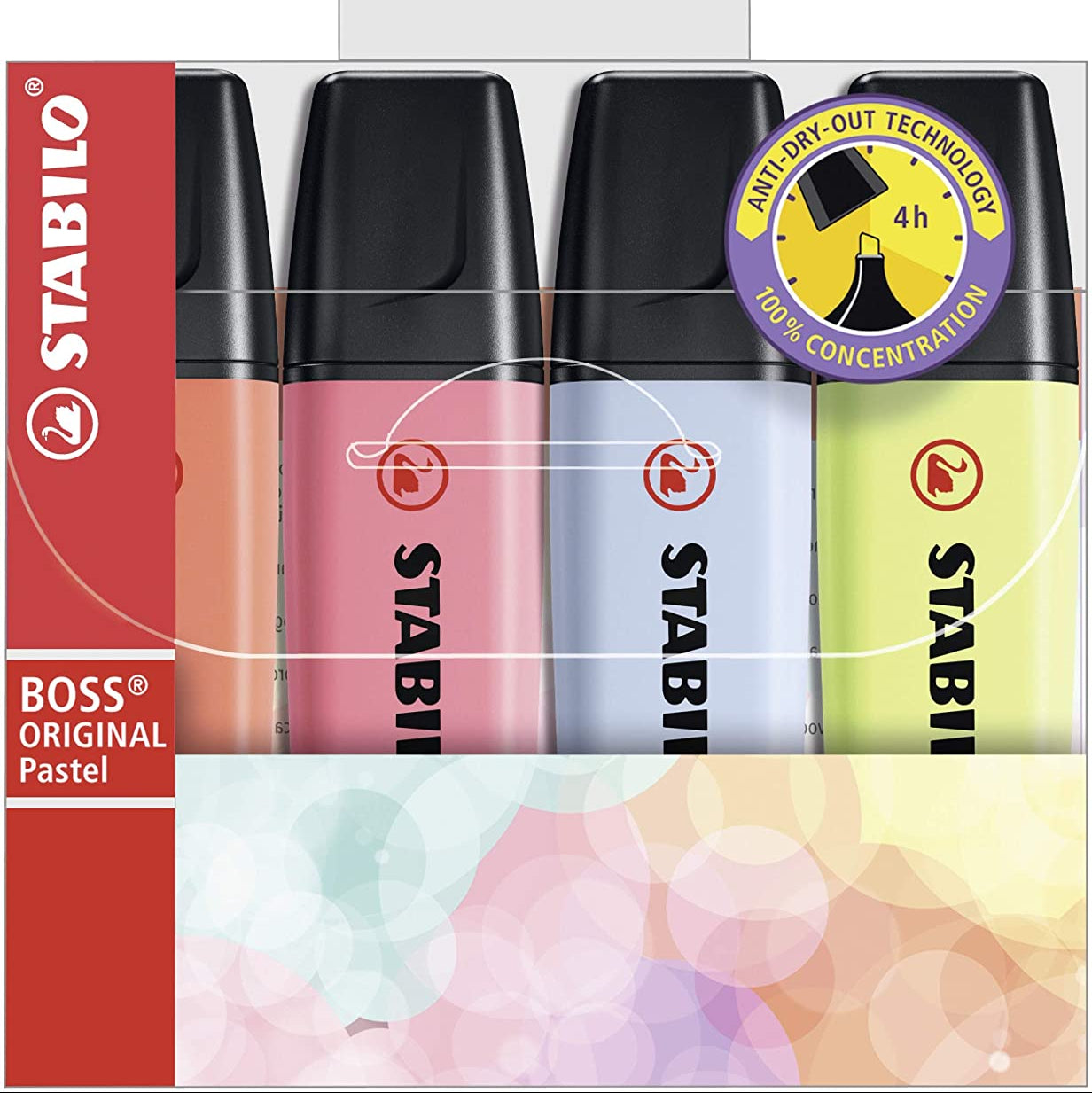 STABILO BOSS ORIGINAL PASTEL HIGHLIGHTER SET OF 4