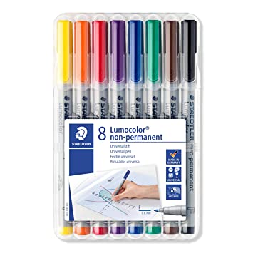 STAEDTLER LUMOCOLOUR NON-PERMANENT POINT SET OF 8-316 WP8