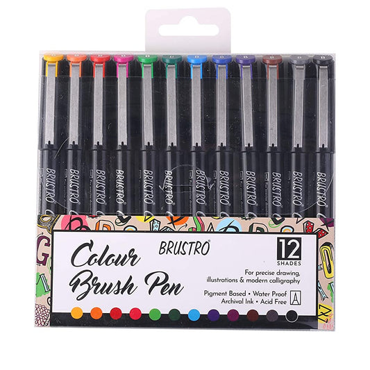 BRUSTRO COLOUR BRUSH PEN SET OF 12