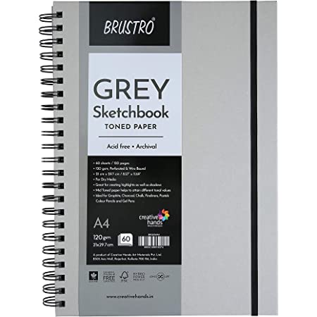 BRUSTRO SKETCHBOOK GRAY TONED 120GSM A4