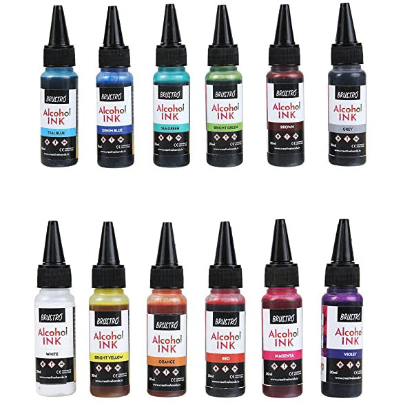 BRUSTRO ALCOHOL INK SET OF 12 20ML