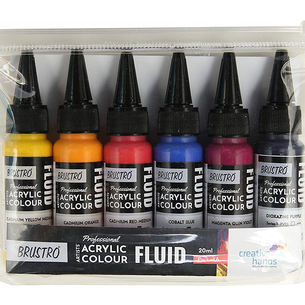 BRUSTRO PROFESSIONAL FLUID ACRYLIC COLOUR-HIGH CHROMA