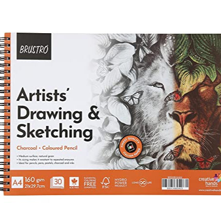 BRUSTRO DRAWING & SKETCHING WIRO PAD 160 GSM A4