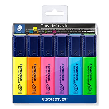 STAEDTLER TEXTSURFER CLASSIC HIGHLIGHTER SET OF 6-364 WP6