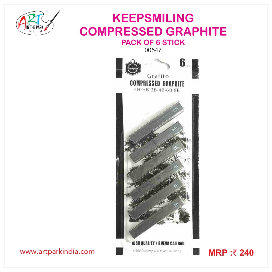 KEEPSMILING COMPRESSED GRAPHITE PACK OF 6 STICK