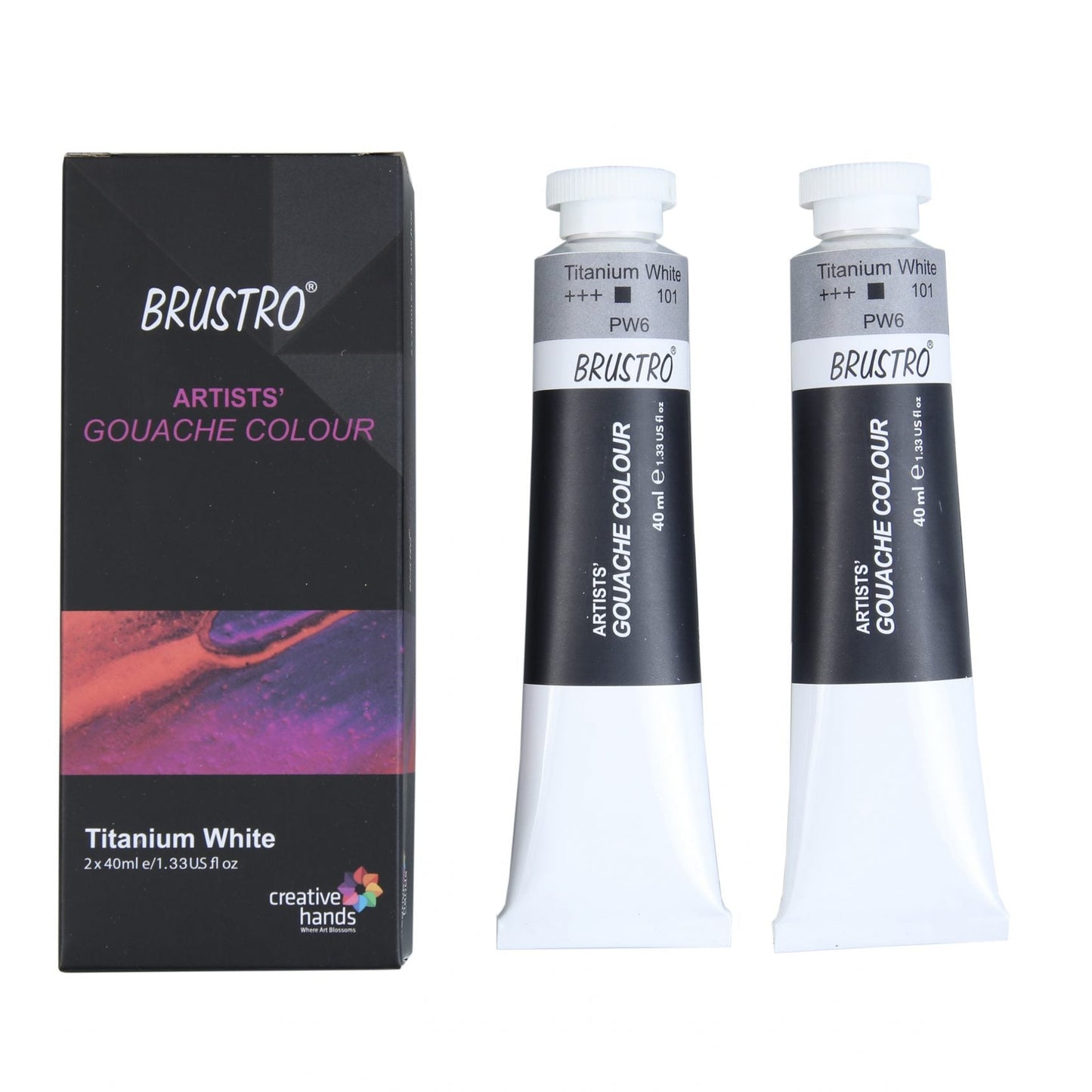BRUSTRO GOUACHE TITANIUM WHITE 40ML SET OF 2