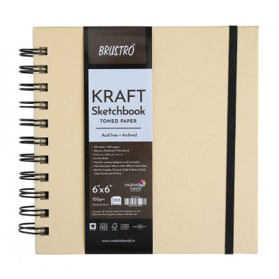 BRUSTRO SKETCHBOOK KRAFT TONED 100GSM 6X6