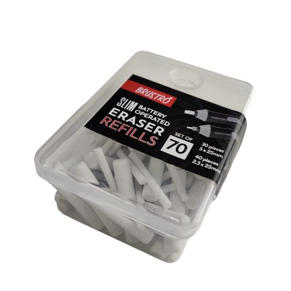 BRUSTRO SLIM BATTERY OPERATED ERASER REFILL PACK OF 70