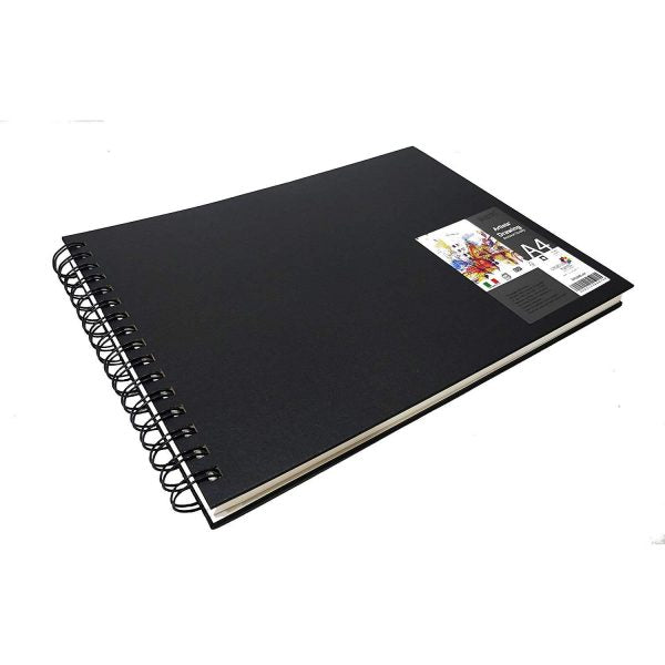 BRUSTRO SKETCH BOOK WIRO LANDSCAPE 116 PAGES, 160 GSM A4