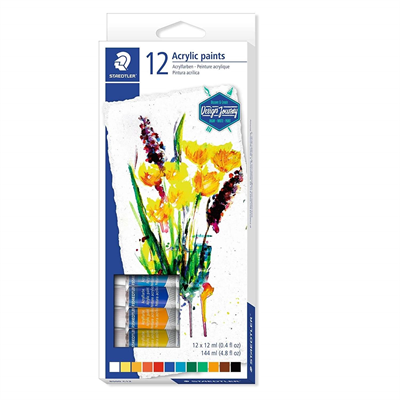 STAEDTLER ACRYLIC PAINT SET 12 COLOUR-8500C12