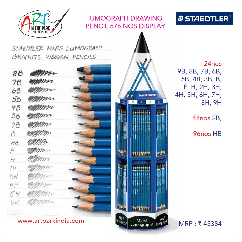 STAEDTLER MARS LUMOGRAPH DRAWING PENCIL DISPLAY OF 576PENCIL-100VS4