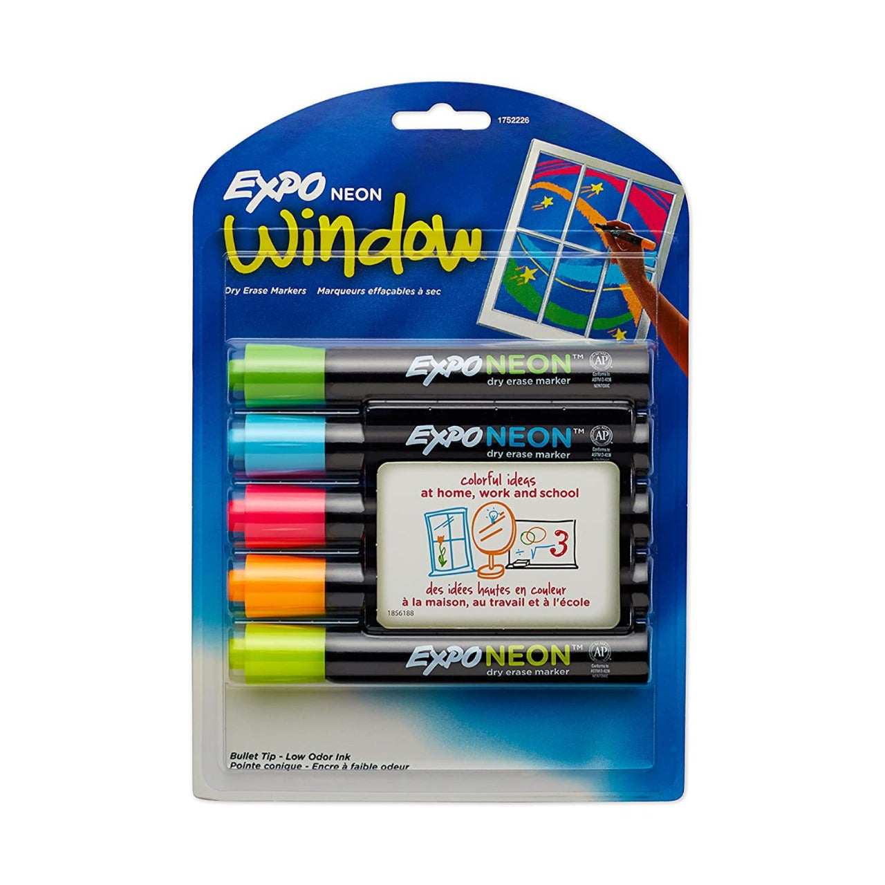 EXPO NEON WINDOW DRY ERASER MARKER SET OF 5