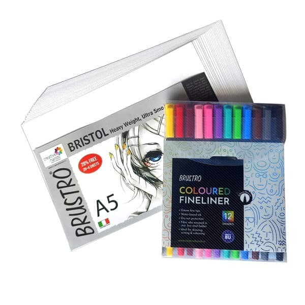 BRUSTRO COLOURED FINELINER SET OF 12