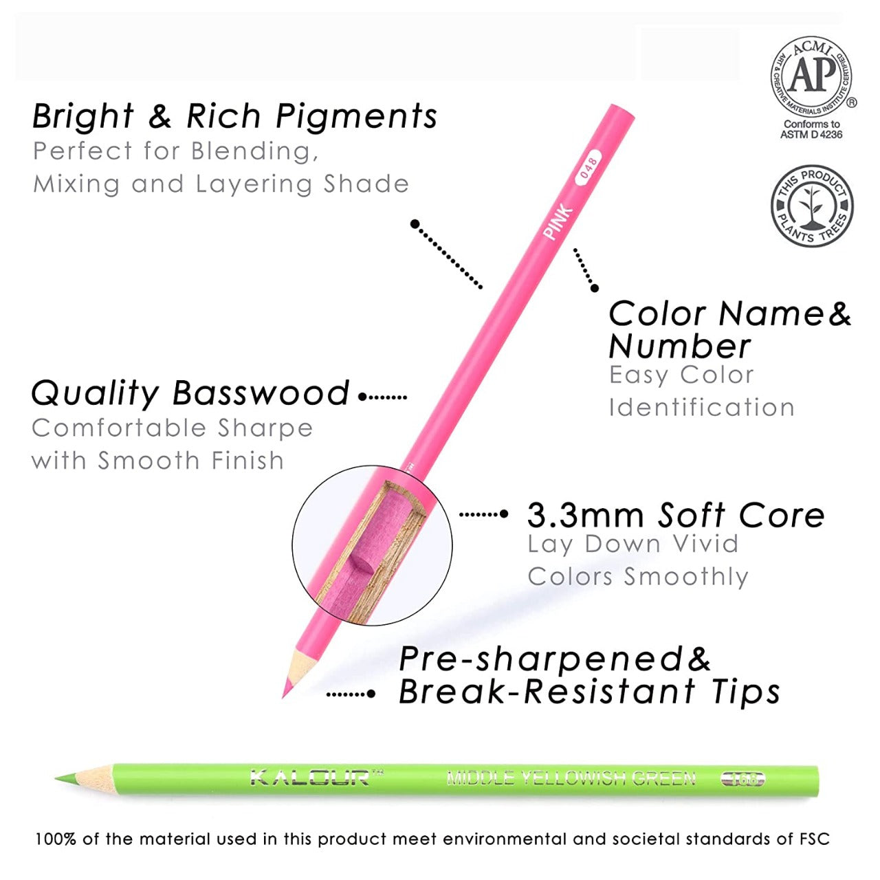 ARTPARK PREMIUM COLORED PENCIL 180pcs FOR COLORING ,SKETCHING