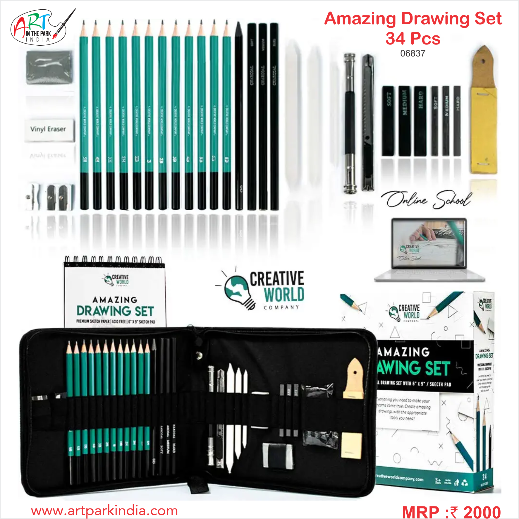 Drawing Pencils Sketch Art Set-34PCS Drawing and Sketch Set Art