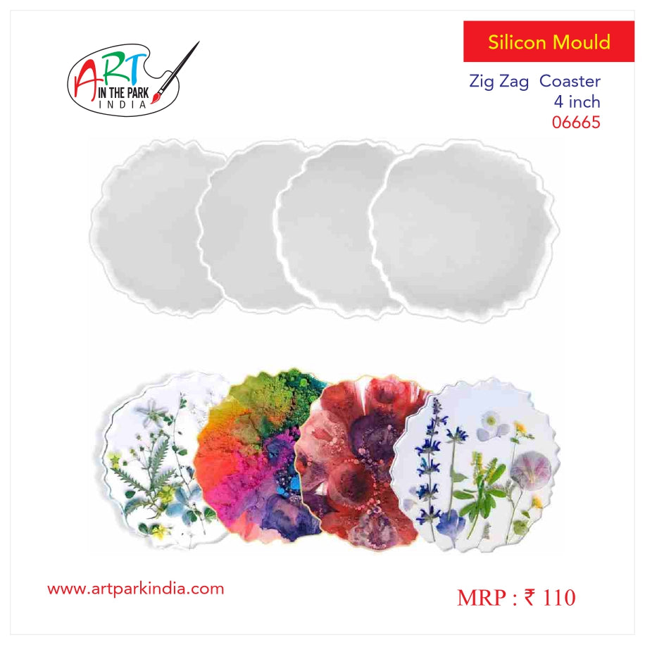 Artpark Silicon Mould zig zag coster 4"-06665