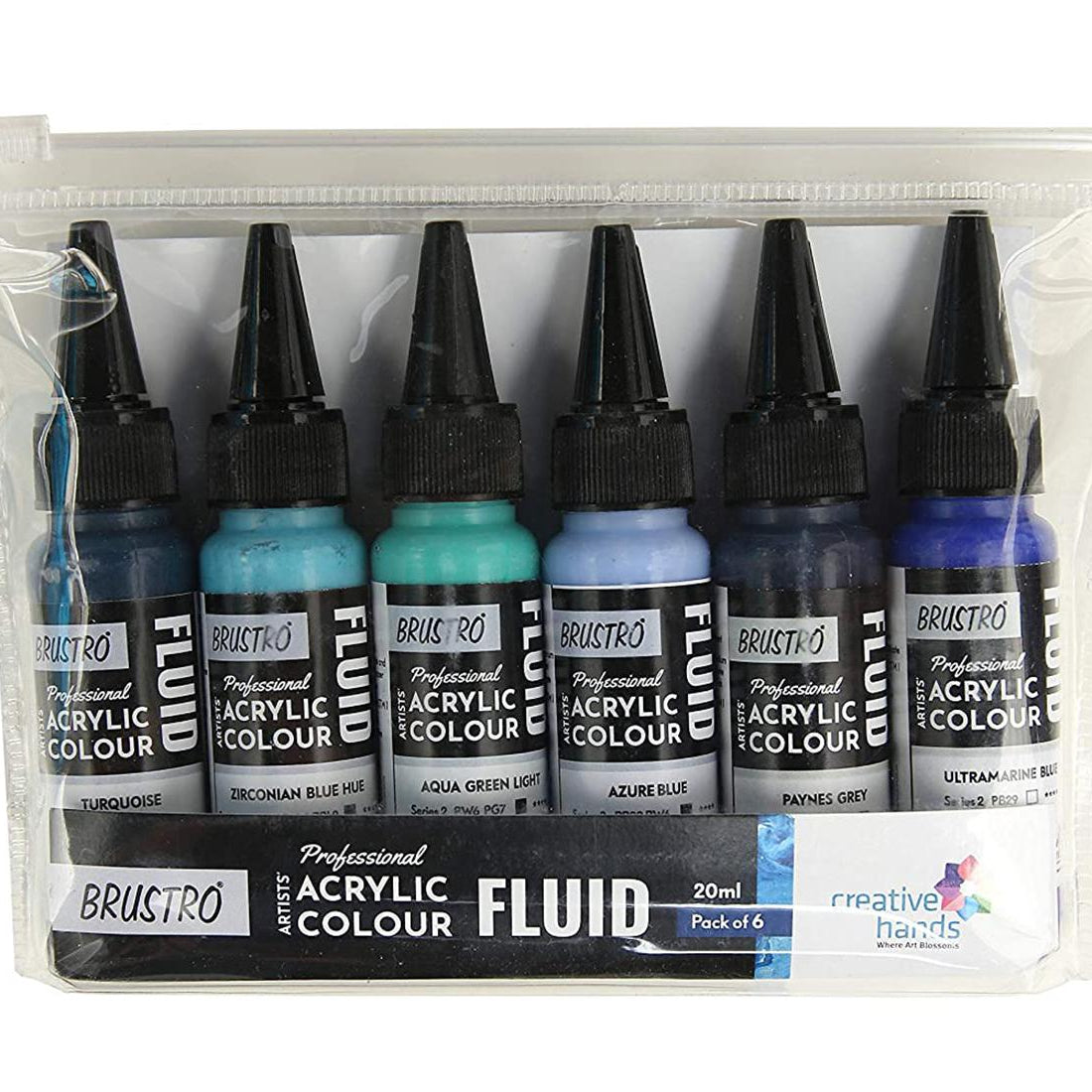 BRUSTRO PROFESSIONAL FLUID ACRYLIC COLOUR-BEYOND THE BLUES