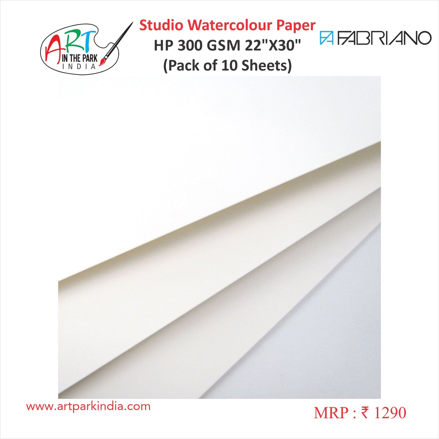 FABRIANO STUDIO WATERCOLOUR PAPER HP 300GSM 22"X30" 10SHEETS