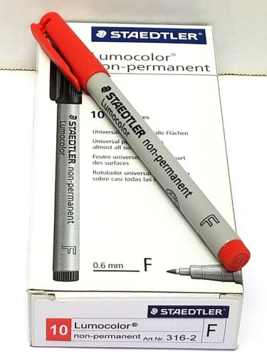 STAEDTLER LUMOCOLOUR NON-PERMANENT RED F-316 02