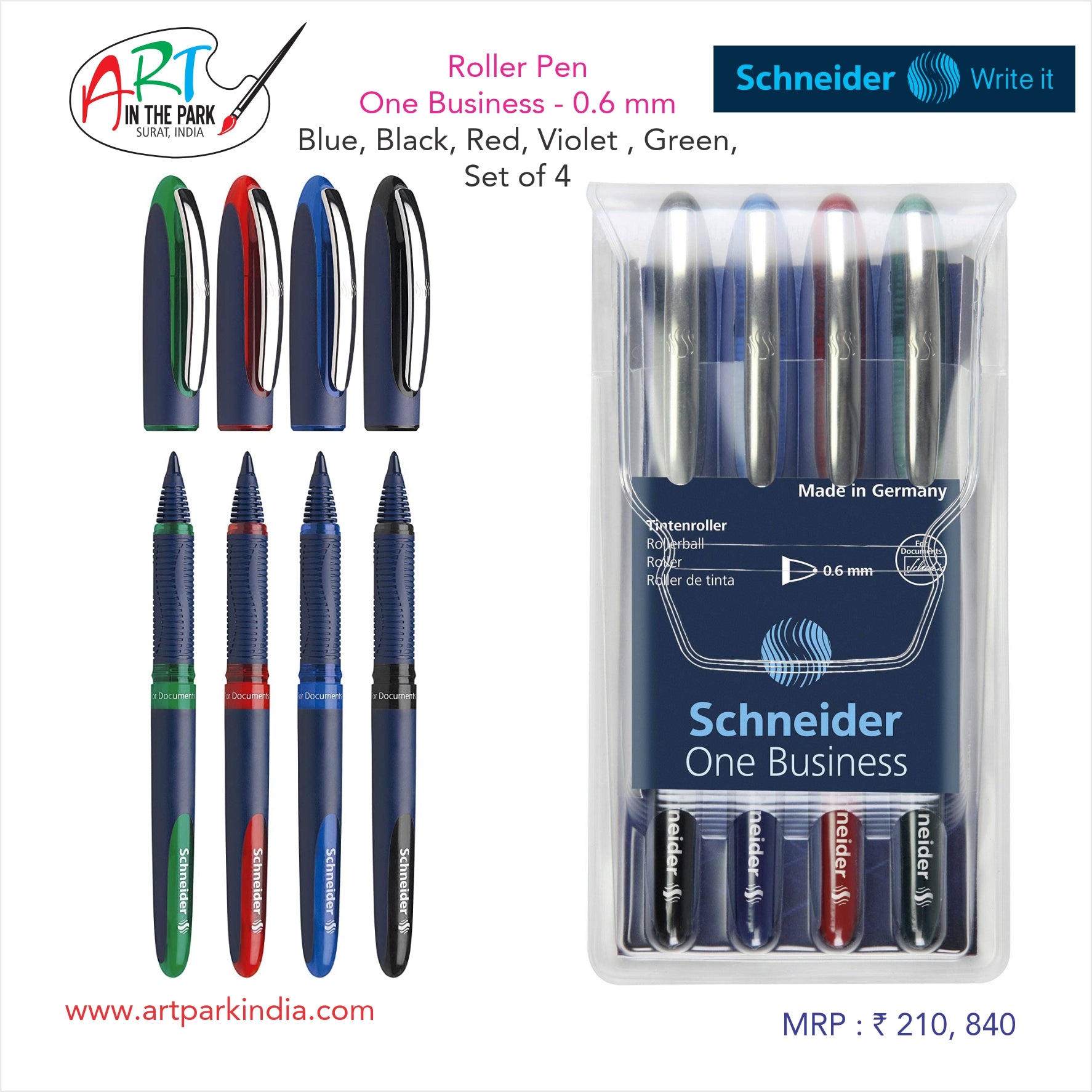 SCHNEIDER ROLLER PEN ONE BUSINESS SET OF – Artparkindia