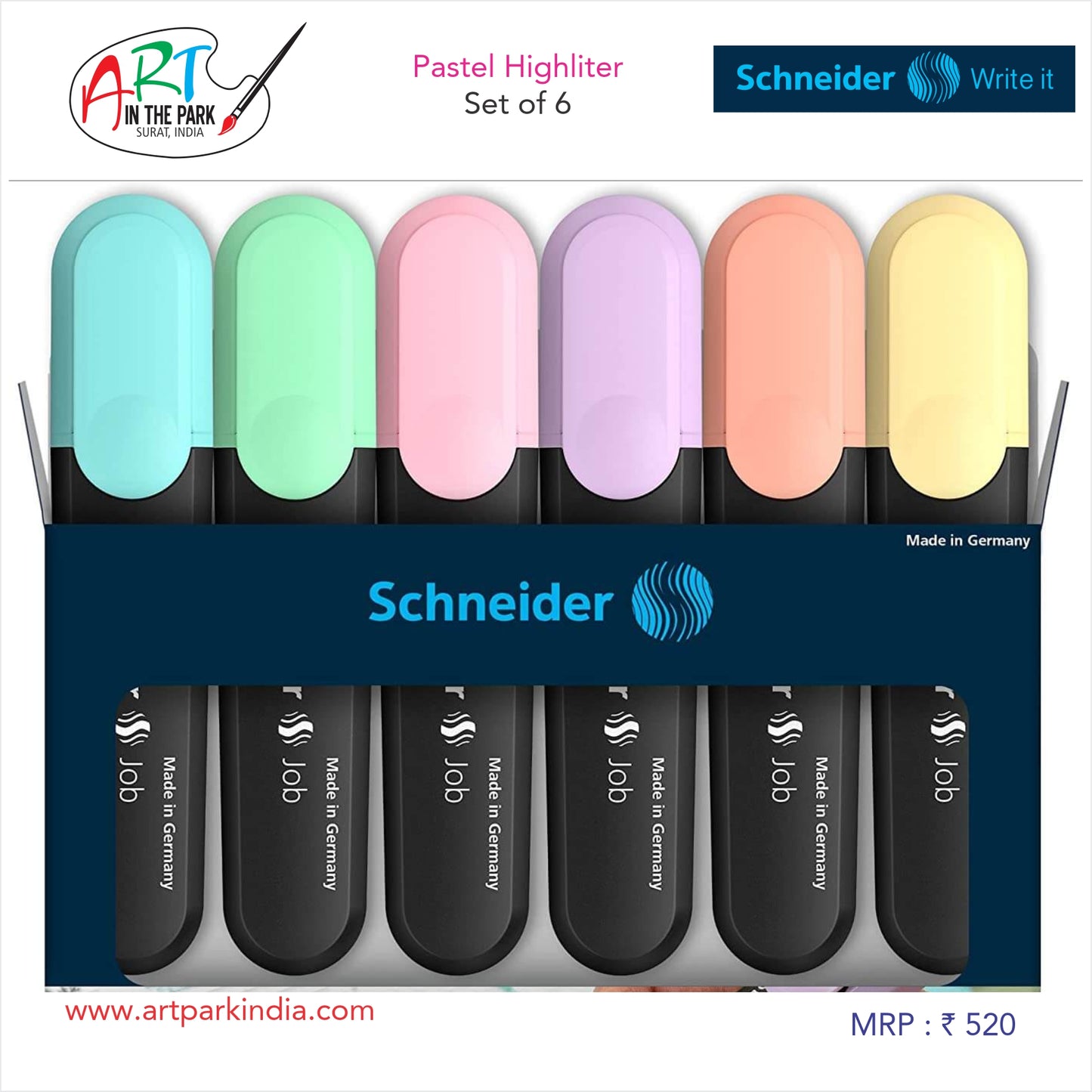SCHNEIDER PASTEL HIGHLIGHTER SET OF 6
